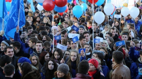 Студенты СГЮА приняли участие в митинге в честь годовщины присоединения Крыма