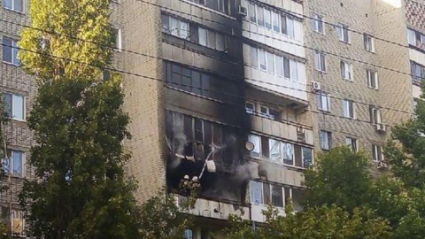 В Саратове горели балконы девятиэтажного дома. Фото