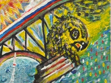 Для "Рисованного экватора" Аяцков создал гибрид моста и орла